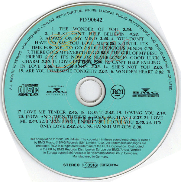 Elvis Presley : From The Heart (His Greatest Love Songs) (CD, Comp, Mono, RM)