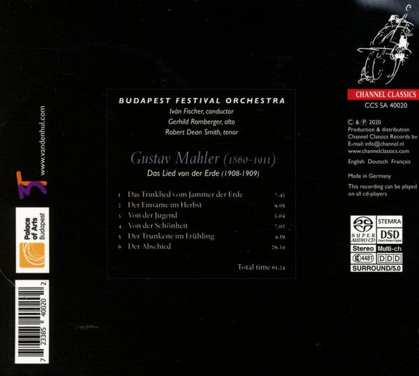 Gustav Mahler, Ivan Fischer, Budapest Festival Orchestra : Das Lied von Der Erde (SACD, Hybrid, Multichannel, Album)