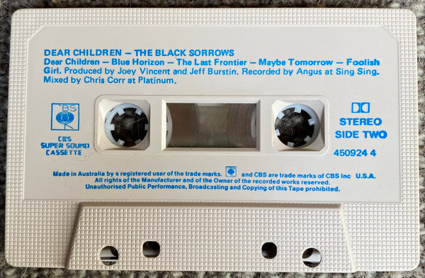 The Black Sorrows : Dear Children (Cass, Album)