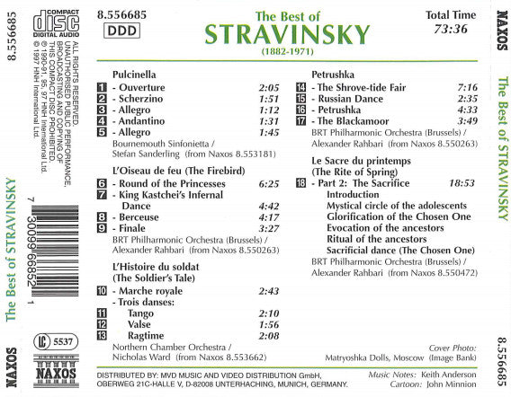 Stravinsky* : The Best Of Stravinsky (CD, Album, Comp)