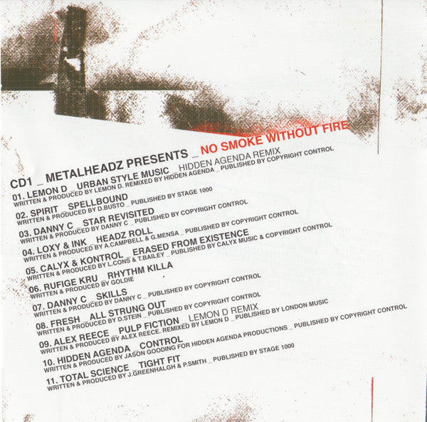 Various : MDZ.03 Metalheadz Presents No Smoke Without Fire (CD, Comp + CD, Comp, Mixed)
