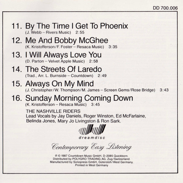 The Nashville Riders : Country Dreams (CD)