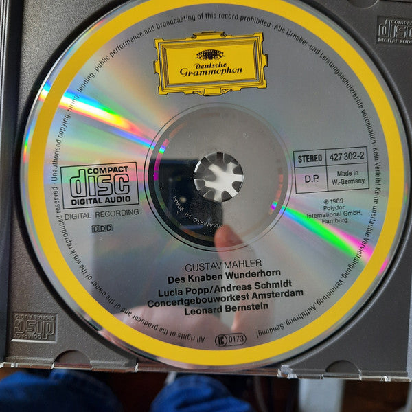 Gustav Mahler, Lucia Popp, Andreas Schmidt (2), Concertgebouworkest, Leonard Bernstein : Des Knaben Wunderhorn (CD, Album)