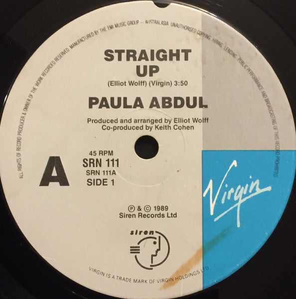 Paula Abdul : Straight Up (7", Single)