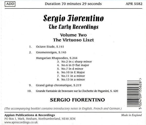Sergio Fiorentino : The Early Recordings Volume Two • The Virtuoso Liszt (CD, Comp)