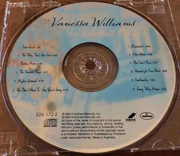 Vanessa Williams : The Sweetest Days (CD, Album)