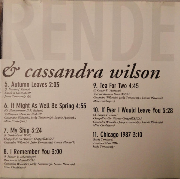 Jacky Terrasson & Cassandra Wilson : Rendezvous (HDCD, Album)