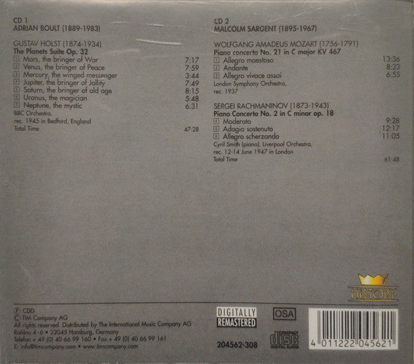 Sir Adrian Boult, Sir Malcolm Sargent : The 20th Century Maestros (2xCD, Comp, Mono, RM)