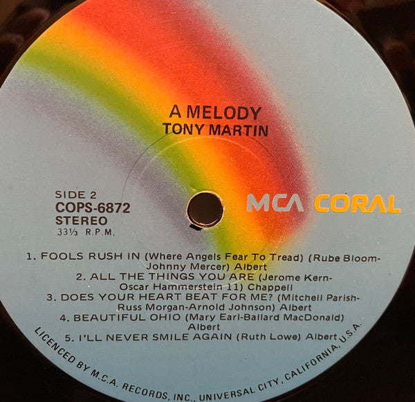 Tony Martin (3) : A Melody (LP)