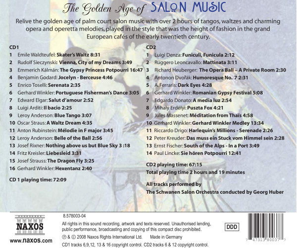 Salonorchester Schwanen, Georg Huber (2) : The Golden Age Of Salon Music (2xCD, Comp)
