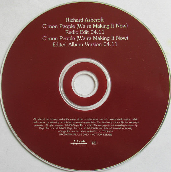 Richard Ashcroft : C'mon People (We're Making It Now) (CD, Single, Promo)