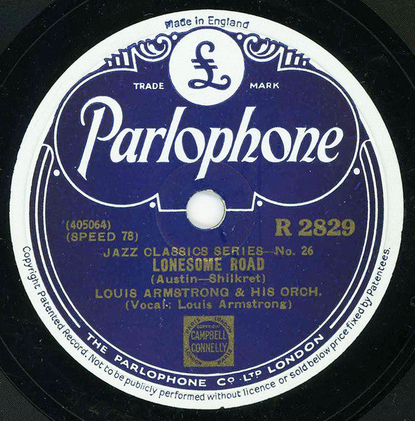 Louis Armstrong And His Orchestra : Struttin' With Some Barbecue / Lonesome Road (Shellac, 10", RP, DT)