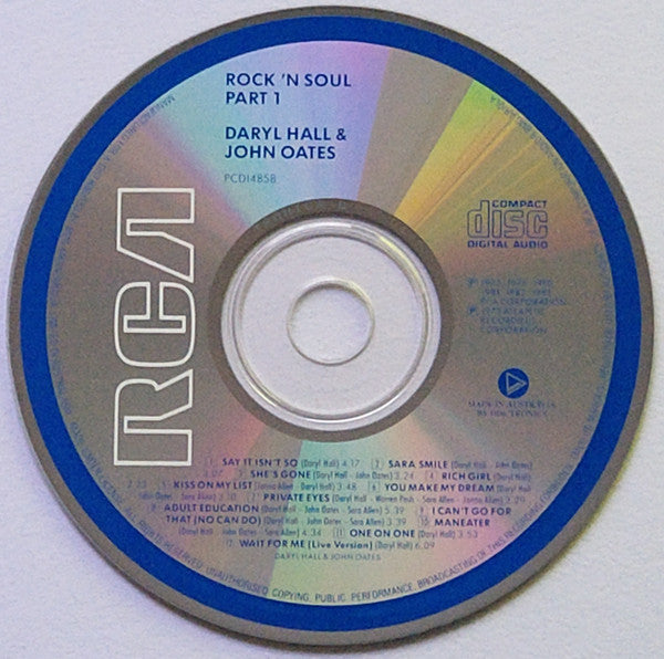 Daryl Hall & John Oates : Greatest Hits (Rock 'N Soul Part 1) (CD, Comp)