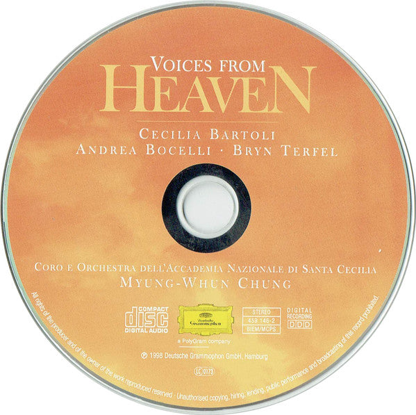 Cecilia Bartoli, Andrea Bocelli, Bryn Terfel, Coro* E Orchestra Dell'Accademia Nazionale Di Santa Cecilia*, Myung-Whun Chung : Voices From Heaven (CD, Album)