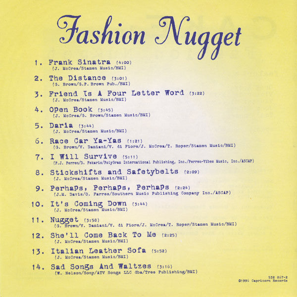 Cake : Fashion Nugget (CD, Album)