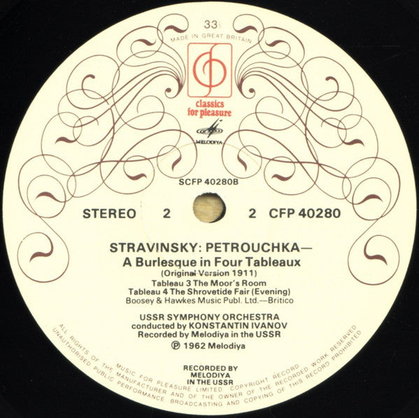 Igor Stravinsky - Russian State Symphony Orchestra, Konstantin Ivanov : Petrouchka (LP, RE)