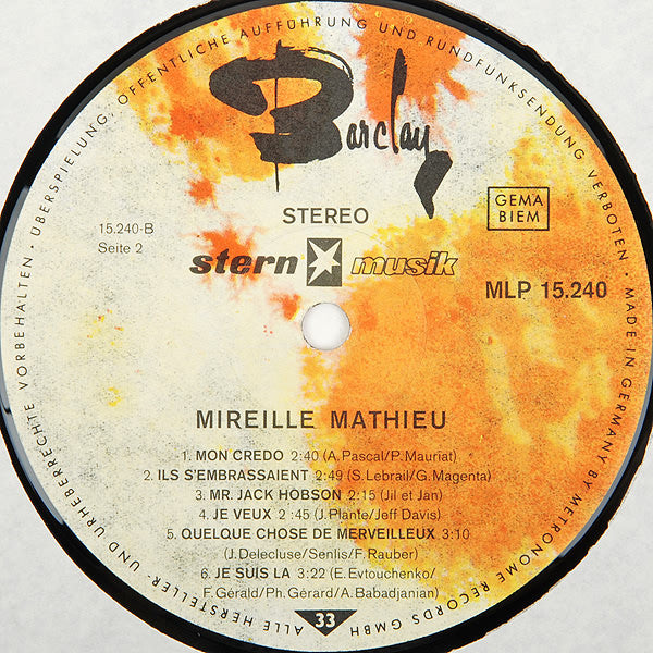 Mireille Mathieu : Mireille Mathieu (LP)