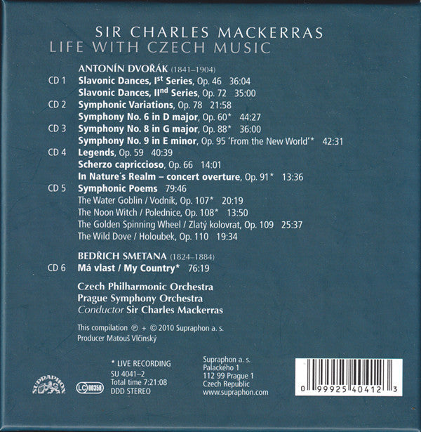 Sir Charles Mackerras, Antonín Dvořák, Bedřich Smetana : Life With Czech Music - Dvořák / Smetana (6xCD, RE + Box, Comp, RE)