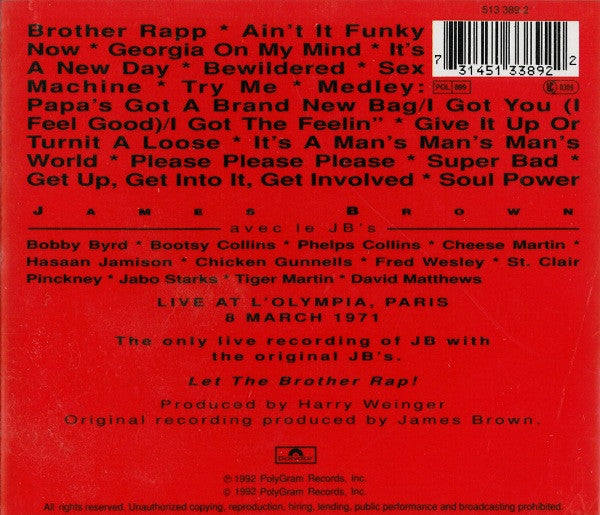 James Brown : Love Power Peace - Live At The Olympia, Paris, 1971 (CD, Album, RP)