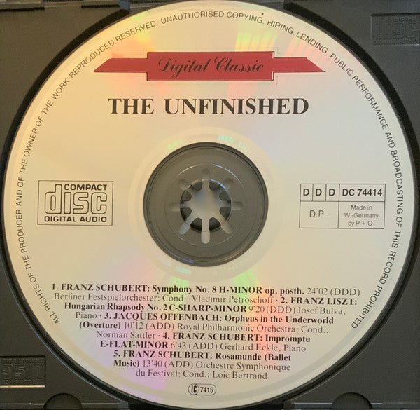 Franz Schubert, Franz Liszt, Jacques Offenbach : The Unfinished (CD)