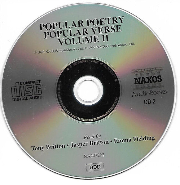 Tony Britton, Jasper Britton, Emma Fielding : Popular Poetry Popular Verse - Volume II (2xCD)