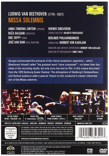 Herbert von Karajan : Beethoven Missa Solemnis (DVD)