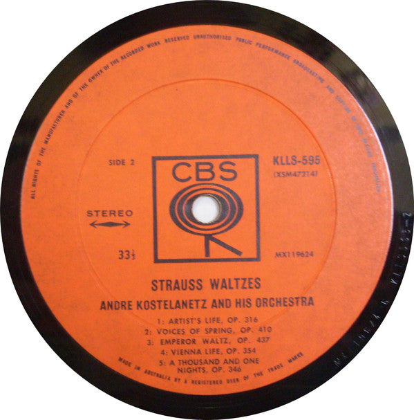André Kostelanetz And His Orchestra : Strauss Waltzes (LP, Album, RE)