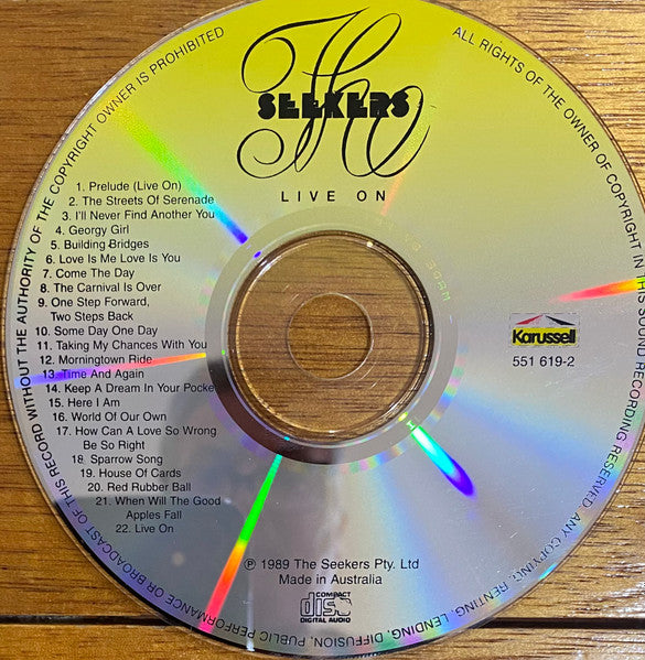 The Seekers : Live On (CD, Album, RE)