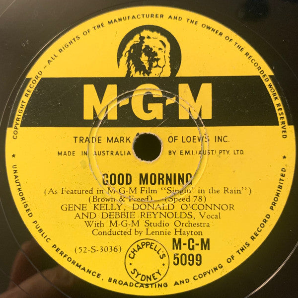 Debbie Reynolds, Gene Kelly, Donald O'Connor : All I Do Is Dream Of You / Fit As A Fiddle / Good Morning (Shellac, 10")