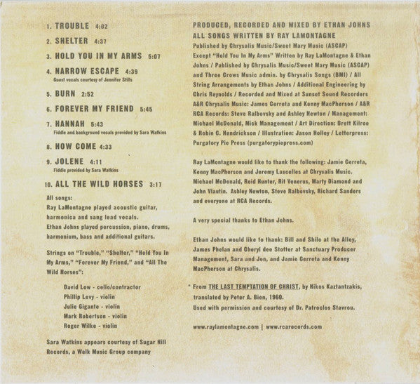 Ray Lamontagne : Trouble (CD, Album, Dig)