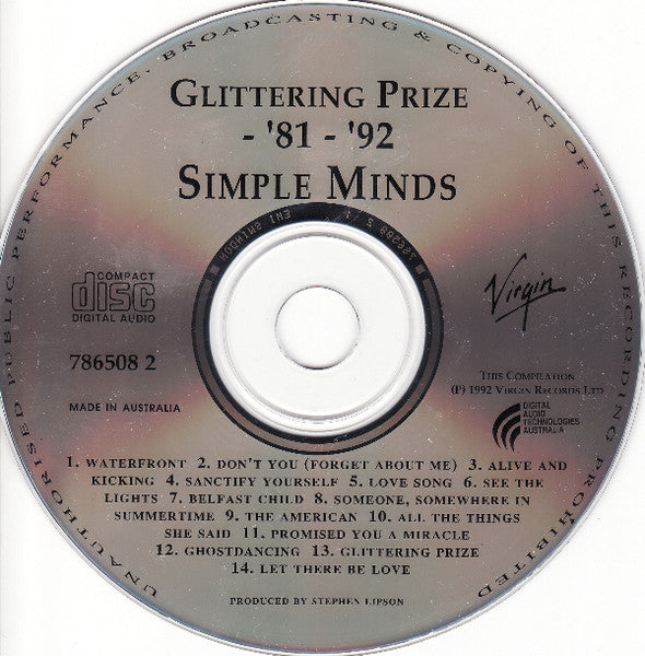 Simple Minds : Glittering Prize 81/92 (CD, Comp, D.A)