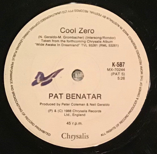 Pat Benatar : All Fired Up (7", Single)
