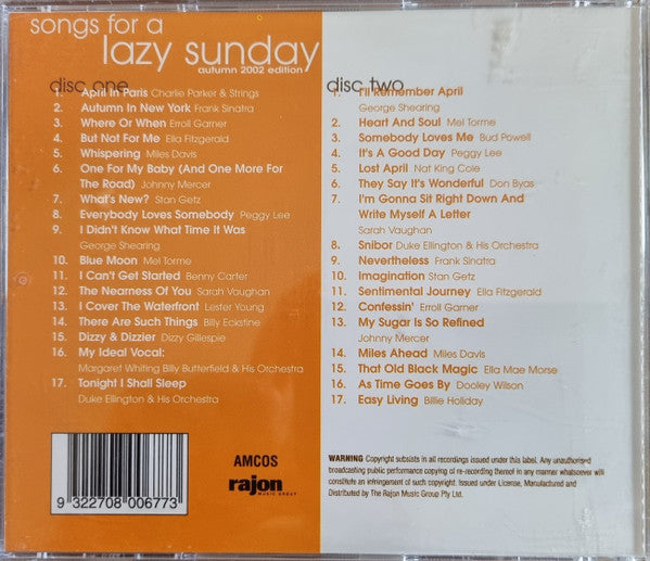 Various : Songs For A Lazy Sunday - Autumn 2002 Edition (2xCD, Comp)