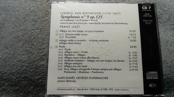 Beethoven*, Liszt*, Georges Pludermacher & Alain Planès : Symphonie N° 9 (CD, Album, RE)