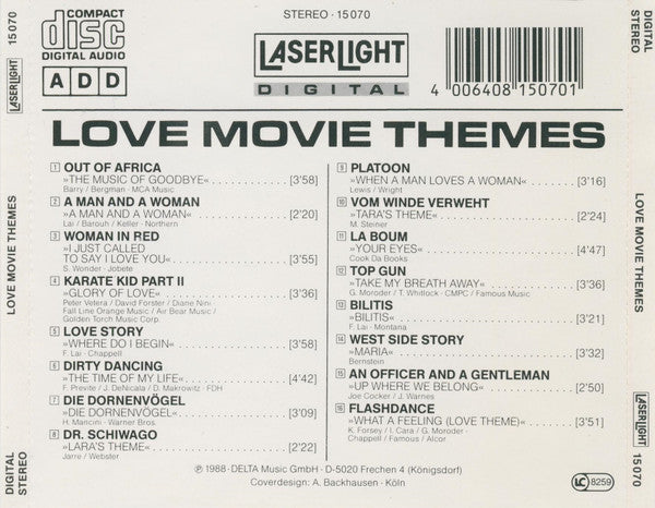Unknown Artist : Love Movie Themes (CD, Comp)