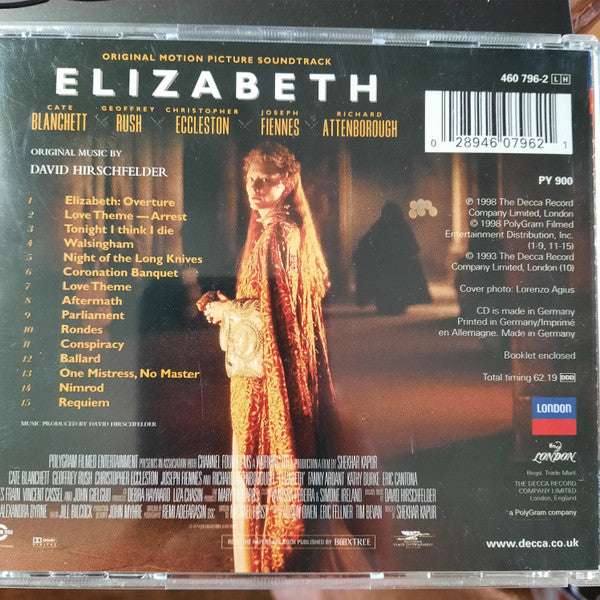 David Hirschfelder : Elizabeth (Original Motion Picture Soundtrack) (CD, Album, RE)