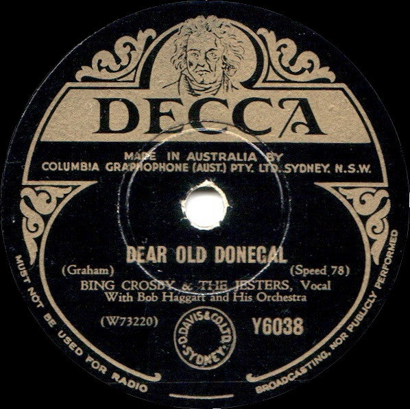 Bing Crosby And The Jesters With Bob Haggart And His Orchestra : MacNamara's Band / Dear Old Donegal (Shellac, 10")