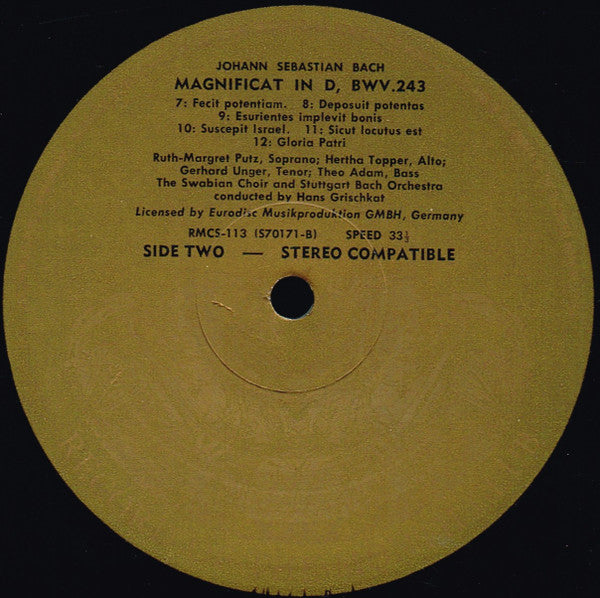 Johann Sebastian Bach : Magnificat In D (BWV 243) (LP, Album, Club)