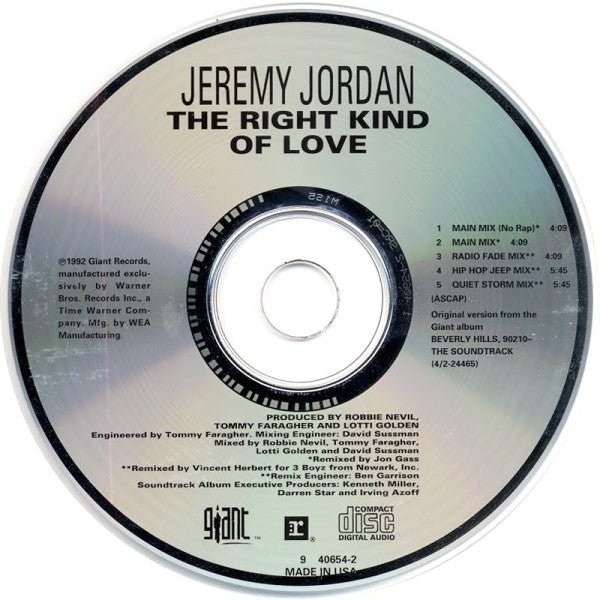 Jeremy Jordan : The Right Kind Of Love (CD, Maxi)