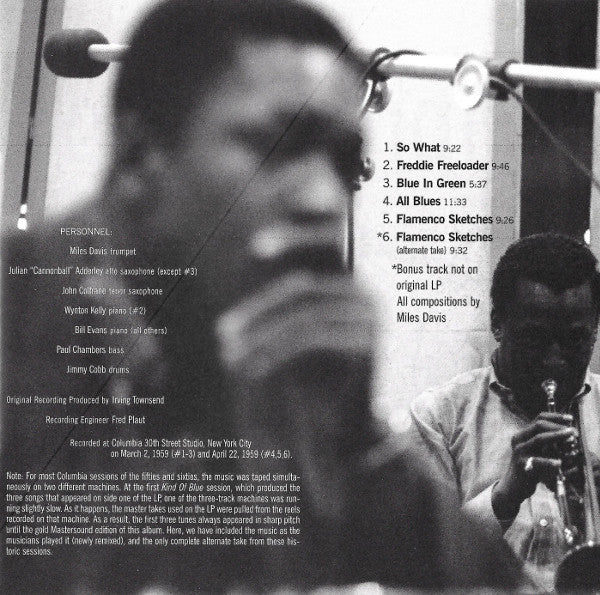 Miles Davis : Kind Of Blue (CD, Album, RE, RM)