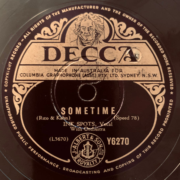The Ink Spots : With My Eyes Wide Open, I'm Dreaming / Sometime (Shellac, 10")