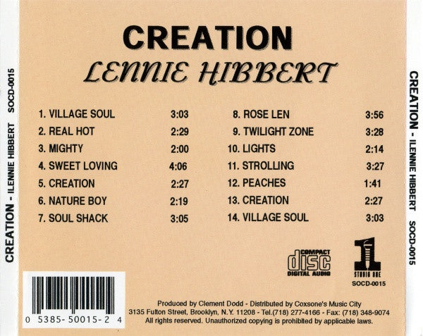 Lennie Hibbert : Creation (CD, RE)