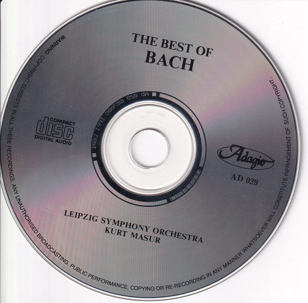 Johann Sebastian Bach - Leipzig Symphony Orchestra, Kurt Masur : The Best Of Bach (CD)