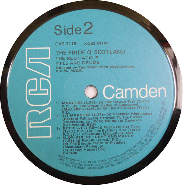 Red Hackle Pipes And Drums* : The Pride O' Scotland (LP)