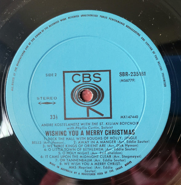 André Kostelanetz With Phyllis Curtin And The St. Kilian Boychoir : Wishing You A Merry Christmas (LP, Album)