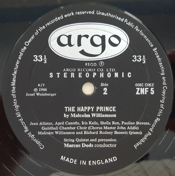 Malcolm Williamson : The Happy Prince (LP)