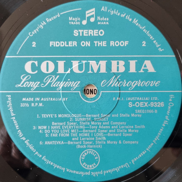 Bernard Spear With The Alyn Ainsworth Orchestra : Fiddler On The Roof (LP, Album)