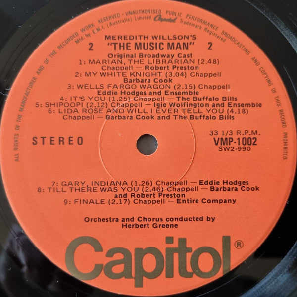Meredith Willson : The Music Man - Original Broadway Cast (LP, Album)