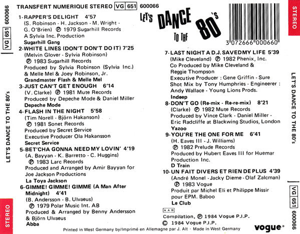 Various : Let's Dance To The 80's - Special Dance Mix (CD, Comp, Mixed)