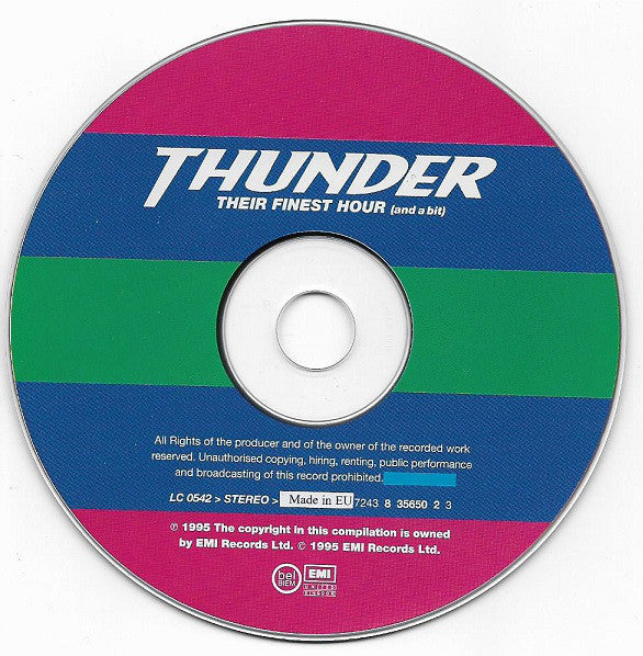 Thunder (3) : The Best Of Thunder - Their Finest Hour (And A Bit) (CD, Album, Comp)